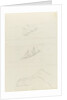 Two slight sketches of a two masted sailing craft and one of a horse's hind leg by John Brett