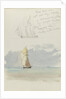 Two sketches of a sailing vessel at sea by John Brett
