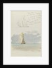 Two sketches of a sailing vessel at sea by John Brett