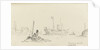 Sketch of SS Inchmore and tug in Woolwich Reach (on reverse) by Nelson Dawson