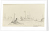 Sketch of SS Inchmore and tug in Woolwich Reach (on reverse) by Nelson Dawson