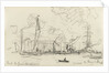 Rough sketch of busy Thames scene by Nelson Dawson