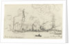 Rough sketch of busy Thames scene by Nelson Dawson