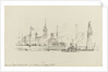 Sketch of various vessels in London Dock, Shadwell, near Stepney or Wapping Station by Nelson Dawson