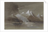 HMS 'Tribune' off Mount Sacramento 7000 ft high Magellan Straits S. America by Harry Edmund Edgell