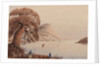 View of a coastal city with tree and figures in the foreground by Harry Edmund Edgell