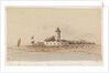 Fort flying union jack with a tower by Harry Edmund Edgell
