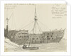 Two prison hulks at quayside by John Grieve