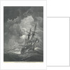 A ship scudding in a gale by Willem van de Velde the Elder