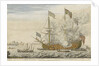 Brittannia' with a view of Woolwich, where she was built by Thomas Baston