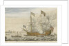 Brittannia' with a view of Woolwich, where she was built by Thomas Baston