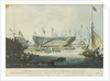 The Launch of the Honourable East India Company's Ship 'Edinburgh' from the dock yard of Messrs Wigrams & Green Blackwall with a view of the ship 'Abercrombie Robinson' on the stocks by William John Huggins