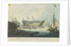 The Launch of the Honourable East India Company's Ship 'Edinburgh' from the dock yard of Messrs Wigrams & Green Blackwall with a view of the ship 'Abercrombie Robinson' on the stocks by William John Huggins