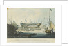 The Launch of the Honourable East India Company's Ship 'Edinburgh' from the dock yard of Messrs Wigrams & Green Blackwall with a view of the ship 'Abercrombie Robinson' on the stocks by William John Huggins