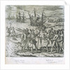 Christopher Columbus landing in 1492. Bahamas (Watling Island) by Gottfried