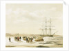 Sledge party leaving HMS 'Investigator' in Mercy Bay, under command of Lieutenant Gurney Cresswell, 15 April 1853 by S. Gurney Cresswell