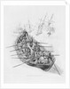 Eleven figures in a lifeboat going out to vessels in a rough sea by William Miller