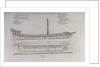 Ship plan for a galleon by unknown