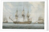 74-gun ship in the Solent by Dominic Serres the Elder