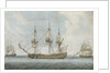 74-gun ship in the Solent by Dominic Serres the Elder