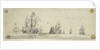 Dutch men of war and other vessels at sea by Willem van de Velde the Elder