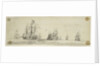 Dutch men of war and other vessels at sea by Willem van de Velde the Elder