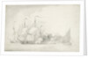 Dutch men of war firing a salute? by Willem van de Velde the Elder