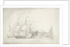 Dutch men of war firing a salute? by Willem van de Velde the Elder