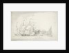 Dutch men of war firing a salute? by Willem van de Velde the Elder