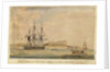 Action of the Romney... & La Sybille & 3 armed vessels... June 17th 1794 (off Miconi, Grecian Archipelago) by J. Livesay
