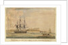 Action of the Romney... & La Sybille & 3 armed vessels... June 17th 1794 (off Miconi, Grecian Archipelago) by J. Livesay