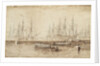 Row boats pulling towards the Baltic fleet by John Wilson Carmichael