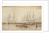 Row boats pulling towards the Baltic fleet by John Wilson Carmichael