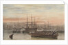 The Baltic fleet at night with ship's boats in the foreground by John Wilson Carmichael