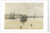 'Greenwich', with a dredger on moorings off the Royal Naval College, Greenwich Hospital by Jules Lessore