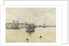 'Greenwich', with a dredger on moorings off the Royal Naval College, Greenwich Hospital by Jules Lessore