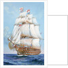 HMS 'Victory' under full sail by unknown