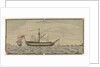 View of HMS 'St George' after being onshore at the bar of Lisbon by G.B Lawrence