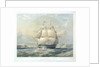 HMS 'Cornwallis',  72 guns, going out of Plymouth harbour by Oswald Walter Brierly