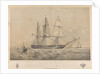 HMS 'Leander' (1848), 50-gun vessel, appointed to convey the Royal Commissioners to the Exhibition at New York by Ackermann