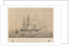 HMS 'Leander' (1848), 50-gun vessel, appointed to convey the Royal Commissioners to the Exhibition at New York by Ackermann