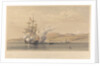 H.M.S. 'Highflyer' Captn John Moore C.B. &c. at anchor off Soukoum Kaleh-Abasia, Omar Pasha leaving the Ship, October 1855 by Oswald Walters Brierly (artist); Thomas Picken (engraver); Day & Son (printers); Paul & Dominic P & D Colnaghi & Co (publishers); Goupil & Co (publishers)