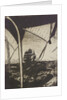 Distant sailing vessel seen through rigging by John Everett
