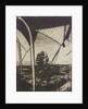 Distant sailing vessel seen through rigging by John Everett
