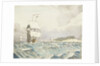 Sailing vessels approaching with island to port (2) by John Everett