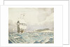 Sailing vessels approaching with island to port (2) by John Everett