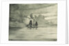Port side of a sailing vessel in a calm sea by John Everett