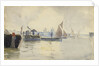 Sketch of various sailing vessels on the Thames at Greenwich (verso) by John Everett
