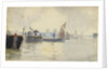 Sketch of various sailing vessels on the Thames at Greenwich (verso) by John Everett