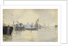 Sketch of various sailing vessels on the Thames at Greenwich (verso) by John Everett